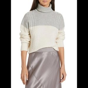 NWOT ATM Anthony Thomas Melillo Merino Wool Cable-Knit Turtleneck Sweater Size S
